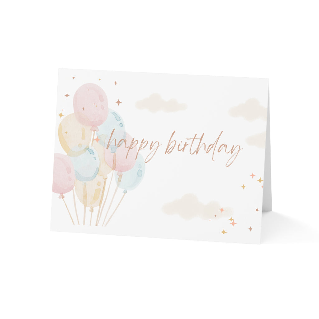 Birthday Greeting Cards with Balloons | Set of 1, 10, 30, or 50 | Celebrate Special Moments, Personal Touches for Any Occasion