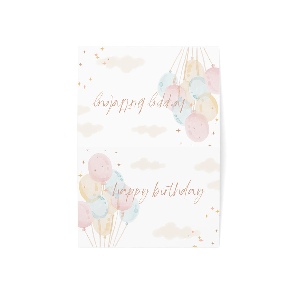 Birthday Greeting Cards with Balloons | Set of 1, 10, 30, or 50 | Celebrate Special Moments, Personal Touches for Any Occasion
