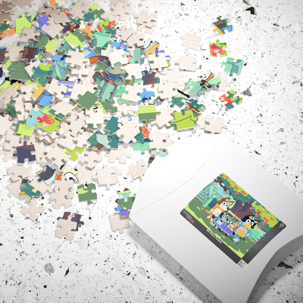 Kids' Puzzle with Bluey Characters, Family Activity Game, Fun for All Ages, Gift for Birthdays, Holidays, Educational Toy