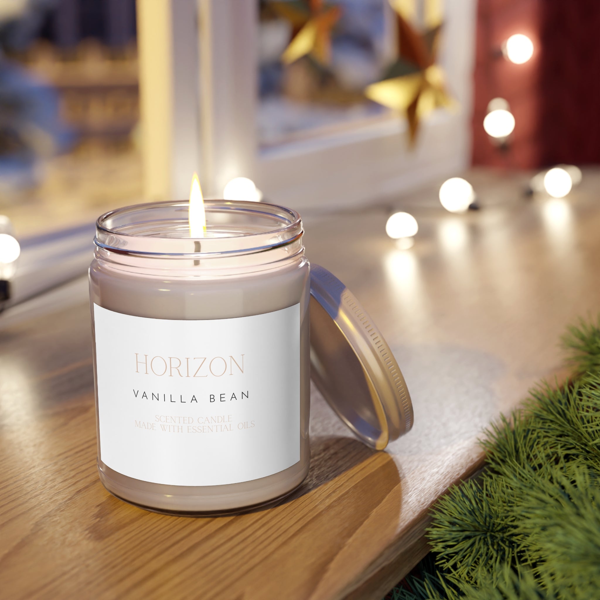 Scented Soy Candle | Vanilla Bean Aroma, Cozy Gift, Essential Oil Blend, Relaxation Candle, Home Decor, Self-Care Must-Have