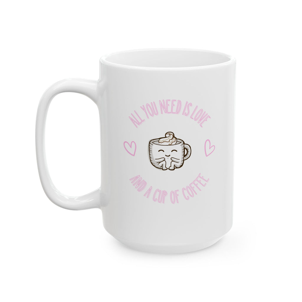 Cute Heart Design Ceramic Mug, Perfect for Coffee Lovers, Gift for Friends, , , Cozy Drinks