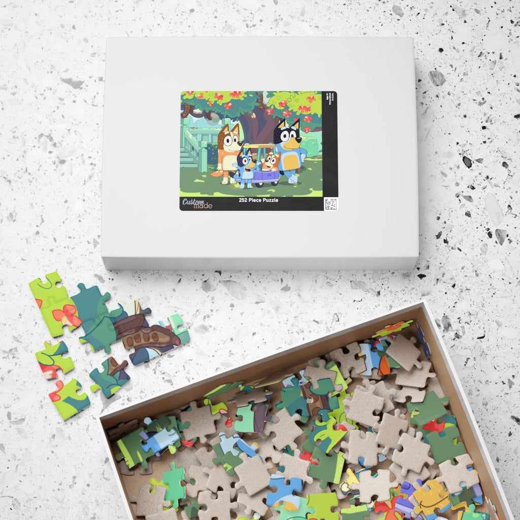 Kids' Puzzle with Bluey Characters, Family Activity Game, Fun for All Ages, Gift for Birthdays, Holidays, Educational Toy