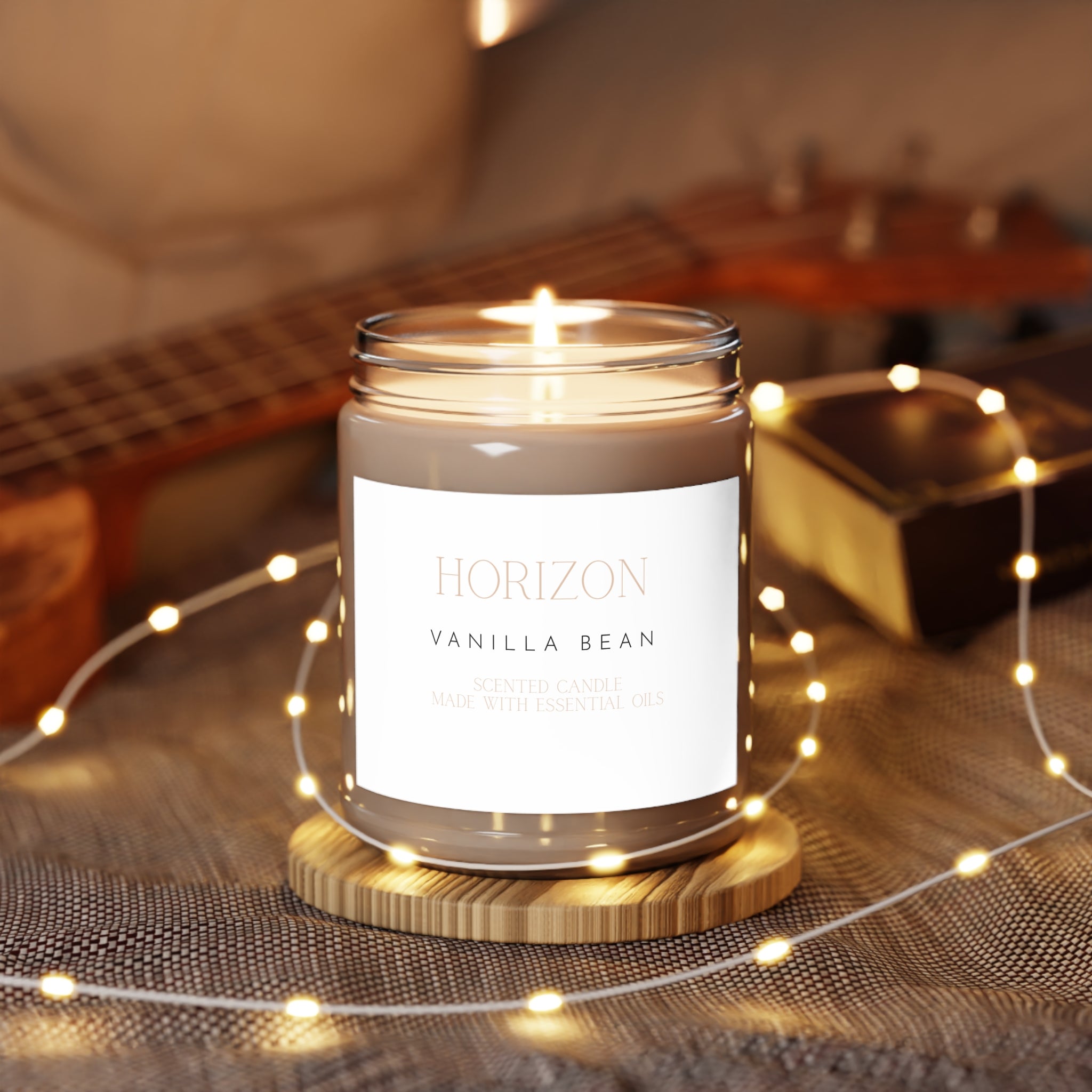 Scented Soy Candle | Vanilla Bean Aroma, Cozy Gift, Essential Oil Blend, Relaxation Candle, Home Decor, Self-Care Must-Have