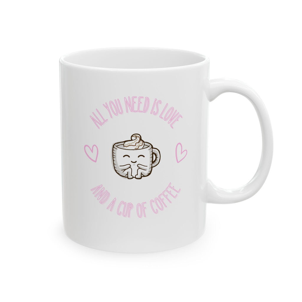 Cute Heart Design Ceramic Mug, Perfect for Coffee Lovers, Gift for Friends, , , Cozy Drinks