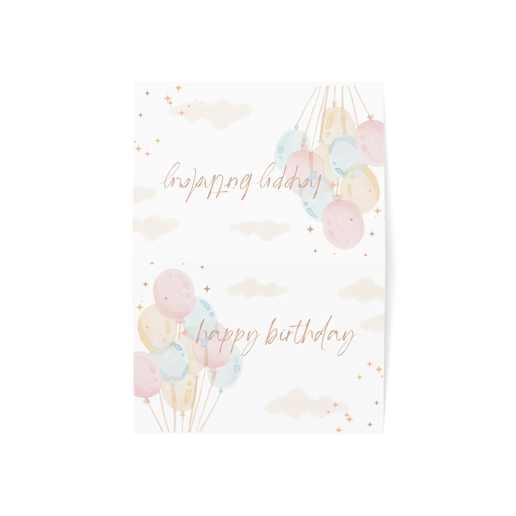 Birthday Greeting Cards with Balloons | Set of 1, 10, 30, or 50 | Celebrate Special Moments, Personal Touches for Any Occasion