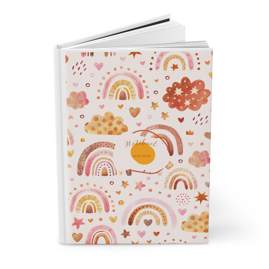 Whimsical Hardcover Journal for Self-Reflection, Inspirational Notebook, Cute Journal, Rainbow Diary, Gift for Students, Kids and Adults