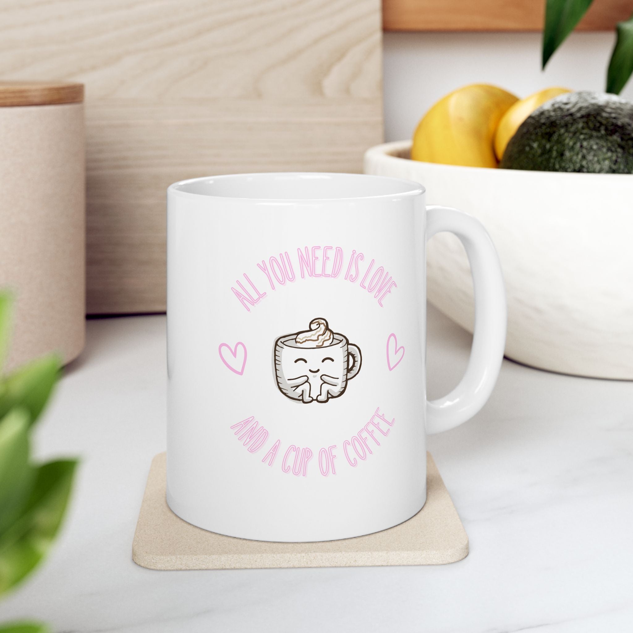 Cute Heart Design Ceramic Mug, Perfect for Coffee Lovers, Gift for Friends, , , Cozy Drinks